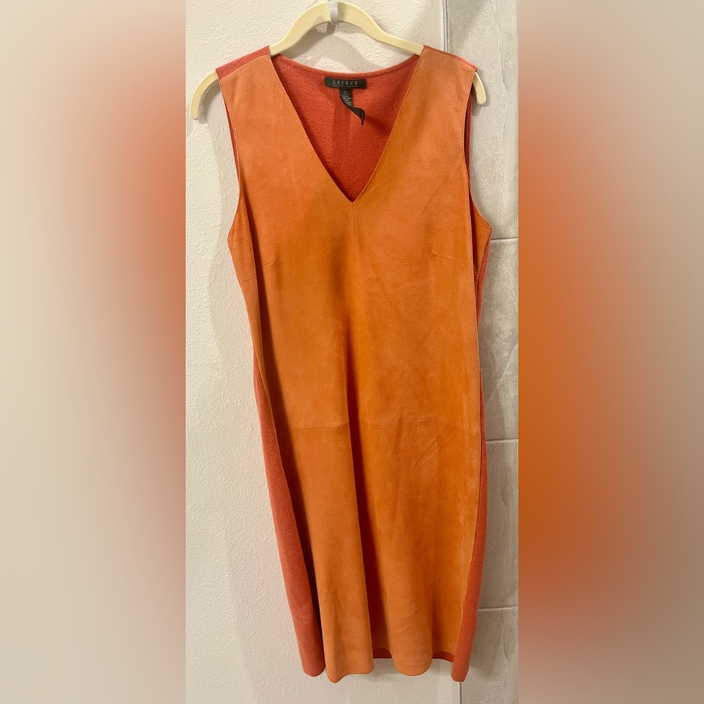 Lauren Ralph Lauren orange suede dress